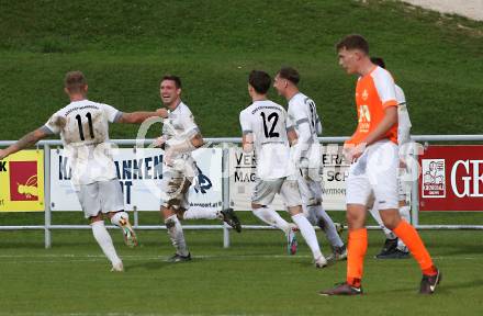 Fussball. Kaerntner Liga. Koettmannsdorf gegen Donau. Torjubel Ziga Erzen (Koettmanndorf). Koettmannsdorf, 29.10.2023.
Foto: Kuess
www.qspictures.net
---
pressefotos, pressefotografie, kuess, qs, qspictures, sport, bild, bilder, bilddatenbank