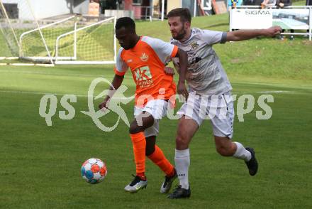 Fussball. Kaerntner Liga. Koettmannsdorf gegen Donau.  Fabian Janschitz  (Koettmanndorf),  Boyo Jarjue  (Donau). Koettmannsdorf, 29.10.2023.
Foto: Kuess
www.qspictures.net
---
pressefotos, pressefotografie, kuess, qs, qspictures, sport, bild, bilder, bilddatenbank