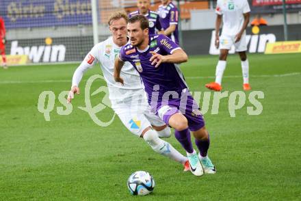 Fussball Bundesliga. SK Austria Klagenfurt gegen WSG Tirol.  Turgay Gemicibasi, (Klagenfurt), Sandi Ogrinec  (Tirol).  Klagenfurt, am 28.10.2023.
Foto: Kuess
www.qspictures.net
---
pressefotos, pressefotografie, kuess, qs, qspictures, sport, bild, bilder, bilddatenbank