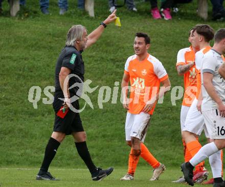 Fussball. Kaerntner Liga. Koettmannsdorf gegen Donau.  rote Karte fuer Thomas Christian Tatschl  (Donau). Koettmannsdorf, 29.10.2023.
Foto: Kuess
www.qspictures.net
---
pressefotos, pressefotografie, kuess, qs, qspictures, sport, bild, bilder, bilddatenbank