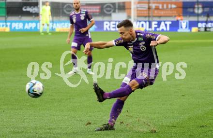 Fussball Bundesliga. SK Austria Klagenfurt gegen WSG Tirol.  Till Schumacher  (Klagenfurt).  Klagenfurt, am 28.10.2023.
Foto: Kuess
www.qspictures.net
---
pressefotos, pressefotografie, kuess, qs, qspictures, sport, bild, bilder, bilddatenbank