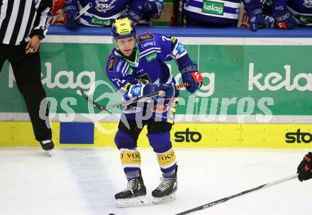 EBEL. Eishockey Bundesliga. EC VSV gegen Moser Medical Graz99ers.  John Hughes (VSV). Villach, am 3.11.2023
Foto: Kuess
www.qspictures.net
---
pressefotos, pressefotografie, kuess, qs, qspictures, sport, bild, bilder, bilddatenbank