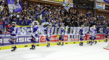 EBEL. Eishockey Bundesliga. EC VSV gegen Moser Medical Graz99ers.  Jubel  (VSV). Villach, am 3.11.2023
Foto: Kuess
www.qspictures.net
---
pressefotos, pressefotografie, kuess, qs, qspictures, sport, bild, bilder, bilddatenbank