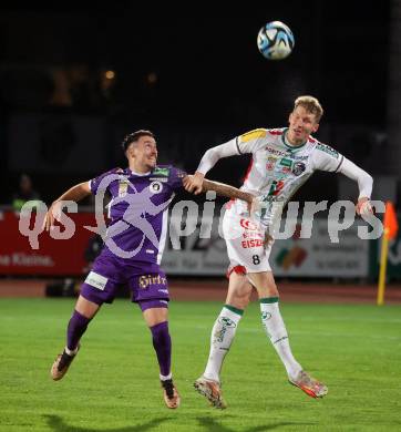 Fussball Bundesliga. WAC gegen SK Austria Klagenfurt.  Simon Piesinger  (WAC),   Sinan Karweina (Klagenfurt).  Wolfsberg, am 4.11.2023.
Foto: Kuess
www.qspictures.net
---
pressefotos, pressefotografie, kuess, qs, qspictures, sport, bild, bilder, bilddatenbank