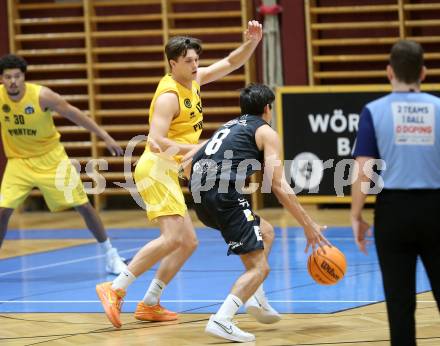 Basketball 2. Liga 2023/2024. Grunddurchgang 5. Runde.  Woerthersee Piraten gegen Guessing Blackbirds.  Alexander Pirker (Piraten),  Bernhard Koch (Guessing). Klagenfurt, am 4.11.2023.
Foto: Kuess
www.qspictures.net
---
pressefotos, pressefotografie, kuess, qs, qspictures, sport, bild, bilder, bilddatenbank