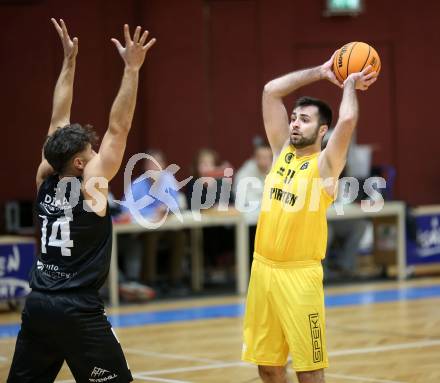 Basketball 2. Liga 2023/2024. Grunddurchgang 5. Runde.  Woerthersee Piraten gegen Guessing Blackbirds.  Marin Sliskovic (Piraten),  Christoph Astl  (Guessing). Klagenfurt, am 4.11.2023.
Foto: Kuess
www.qspictures.net
---
pressefotos, pressefotografie, kuess, qs, qspictures, sport, bild, bilder, bilddatenbank