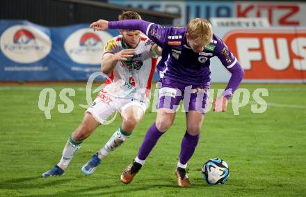 Fussball Bundesliga. WAC gegen SK Austria Klagenfurt.  Dominik Baumgartner   (WAC),   Jonas Arweiler (Klagenfurt).  Wolfsberg, am 4.11.2023.
Foto: Kuess
www.qspictures.net
---
pressefotos, pressefotografie, kuess, qs, qspictures, sport, bild, bilder, bilddatenbank