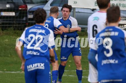 Fussball Unterliga Ost. Maria Saal gegen Annabichler SV.  Torjubel Oliver Mayrobnig (ASV). Maria Saal, am 4.11.2023.
Foto: Kuess
www.qspictures.net
---
pressefotos, pressefotografie, kuess, qs, qspictures, sport, bild, bilder, bilddatenbank