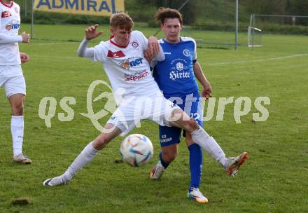 Fussball Unterliga Ost. Maria Saal gegen Annabichler SV.  Raphael Wintersteiger,   (Maria Saal),   Florian Gerald Tatschl  (ASV). Maria Saal, am 4.11.2023.
Foto: Kuess
www.qspictures.net
---
pressefotos, pressefotografie, kuess, qs, qspictures, sport, bild, bilder, bilddatenbank