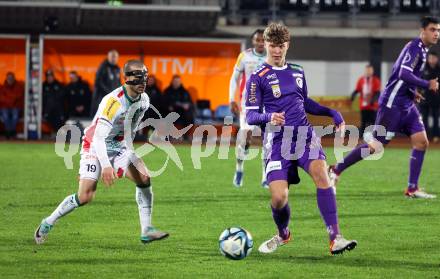 Fussball Bundesliga. WAC gegen SK Austria Klagenfurt.  Sandro Altunashvili,  (WAC),    Jannik Robatsch (Klagenfurt).  Wolfsberg, am 4.11.2023.
Foto: Kuess
www.qspictures.net
---
pressefotos, pressefotografie, kuess, qs, qspictures, sport, bild, bilder, bilddatenbank