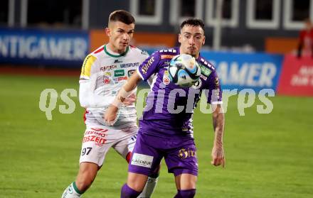 Fussball Bundesliga. WAC gegen SK Austria Klagenfurt.   Adis Jasic,  (WAC), Sinan Karweina   (Klagenfurt).  Wolfsberg, am 4.11.2023.
Foto: Kuess
www.qspictures.net
---
pressefotos, pressefotografie, kuess, qs, qspictures, sport, bild, bilder, bilddatenbank