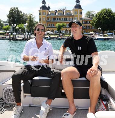 Fussball. Interview Martin HInteregger. Martin Hinteregger, Claudio Trevisan. Velden, am 10.7.2023.
Foto: Kuess



---
pressefotos, pressefotografie, kuess, qs, qspictures, sport, bild, bilder, bilddatenbank