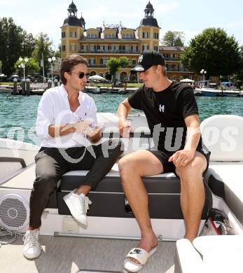 Fussball. Interview Martin HInteregger. Martin Hinteregger, Claudio Trevisan. Velden, am 10.7.2023.
Foto: Kuess



---
pressefotos, pressefotografie, kuess, qs, qspictures, sport, bild, bilder, bilddatenbank