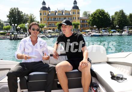 Fussball. Interview Martin HInteregger. Martin Hinteregger, Claudio Trevisan. Velden, am 10.7.2023.
Foto: Kuess



---
pressefotos, pressefotografie, kuess, qs, qspictures, sport, bild, bilder, bilddatenbank