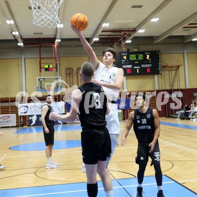 Basketball 2. Liga 2023/2024. Grunddurchgang 6. Runde.  KOS Celovec gegen Woerthersee Piraten.. Simon Siencnik  (KOS),  Jernej Andolsek Heine  (Piraten). Klagenfurt, am 11.11.2023.
Foto: Kuess
www.qspictures.net
---
pressefotos, pressefotografie, kuess, qs, qspictures, sport, bild, bilder, bilddatenbank