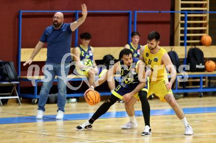 Basketball 2. Liga 2023/2024. Grunddurchgang 7. Runde.  Woerthersee Piraten gegen Future Team Steiermark..  Marin Sliskovic (Piraten),   Nikhil Sacher (Steiermark). Klagenfurt, am 17.11.2023.
Foto: Kuess
www.qspictures.net
---
pressefotos, pressefotografie, kuess, qs, qspictures, sport, bild, bilder, bilddatenbank