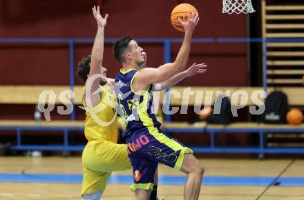 Basketball 2. Liga 2023/2024. Grunddurchgang 7. Runde.  Woerthersee Piraten gegen Future Team Steiermark..  Andreas Nuck (Piraten),  Benedict von Housewald   (Steiermark). Klagenfurt, am 17.11.2023.
Foto: Kuess
www.qspictures.net
---
pressefotos, pressefotografie, kuess, qs, qspictures, sport, bild, bilder, bilddatenbank