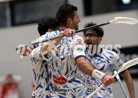 Floorball Bundesliga. KAC gegen VSV.   Torjubel Timo Schmid (VSV). Klagenfurt, 25.11.2023.
Foto: Kuess
www.qspictures.net
---
pressefotos, pressefotografie, kuess, qs, qspictures, sport, bild, bilder, bilddatenbank