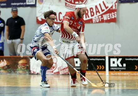 Floorball Bundesliga. KAC gegen VSV.  Daniel Ulbing  (KAC),  Manuel Flaschberger  (VSV). Klagenfurt, 25.11.2023.
Foto: Kuess
www.qspictures.net
---
pressefotos, pressefotografie, kuess, qs, qspictures, sport, bild, bilder, bilddatenbank