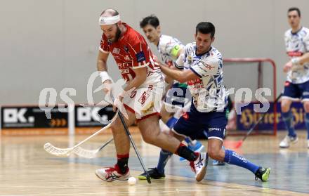 Floorball Bundesliga. KAC gegen VSV.  Daniel Ulbing  (KAC),  Timo Schmid  (VSV). Klagenfurt, 25.11.2023.
Foto: Kuess
www.qspictures.net
---
pressefotos, pressefotografie, kuess, qs, qspictures, sport, bild, bilder, bilddatenbank