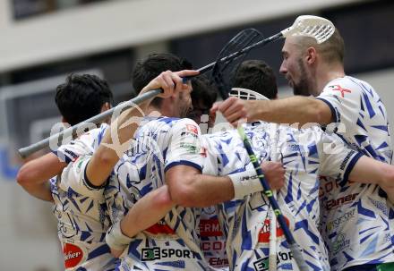 Floorball Bundesliga. KAC gegen VSV.   Torjubel Timo Schmid (VSV). Klagenfurt, 25.11.2023.
Foto: Kuess
www.qspictures.net
---
pressefotos, pressefotografie, kuess, qs, qspictures, sport, bild, bilder, bilddatenbank