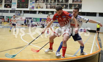 Floorball Bundesliga. KAC gegen VSV.  Tobias Grabner  (KAC),  Philipp Seiser  (VSV). Klagenfurt, 25.11.2023.
Foto: Kuess
www.qspictures.net
---
pressefotos, pressefotografie, kuess, qs, qspictures, sport, bild, bilder, bilddatenbank