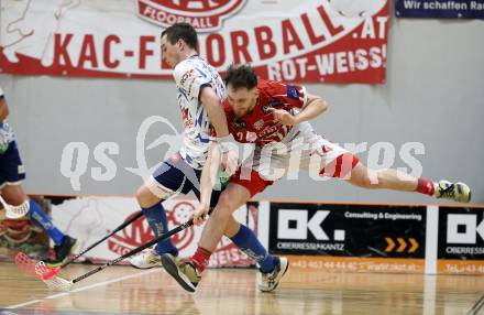 Floorball Bundesliga. KAC gegen VSV.   Luca Wurmitzer (KAC),   Philipp Seiser (VSV). Klagenfurt, 25.11.2023.
Foto: Kuess
www.qspictures.net
---
pressefotos, pressefotografie, kuess, qs, qspictures, sport, bild, bilder, bilddatenbank