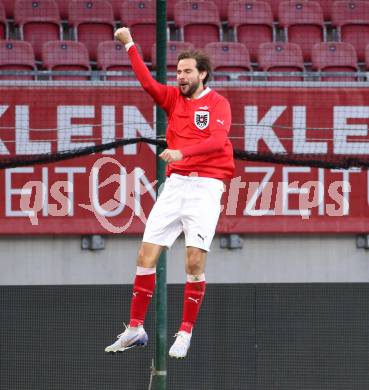 Fussball Laenderspiel Amateure. Oesterreich gegen Slowenien.  Torjubel Thomas Herrklotz (AUT),   Klagenfurt, am 26.11.2023.
Foto: Kuess
www.qspictures.net
---
pressefotos, pressefotografie, kuess, qs, qspictures, sport, bild, bilder, bilddatenbank