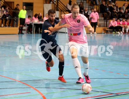 Futsal. Carinthia Flamengo Futsal Club gegen LPSV-Kaernten.  Leon Brisevac  (C.F.F.C),   Samir Nuhanovic (LPSV). Klagenfurt, 26.11.2023.
Foto: Kuess
www.qspictures.net
---
pressefotos, pressefotografie, kuess, qs, qspictures, sport, bild, bilder, bilddatenbank