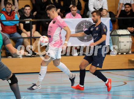 Futsal. Carinthia Flamengo Futsal Club gegen LPSV-Kaernten.   Armin Kahvedzic (C.F.F.C),    Samir Nuhanovic (LPSV). Klagenfurt, 26.11.2023.
Foto: Kuess
www.qspictures.net
---
pressefotos, pressefotografie, kuess, qs, qspictures, sport, bild, bilder, bilddatenbank