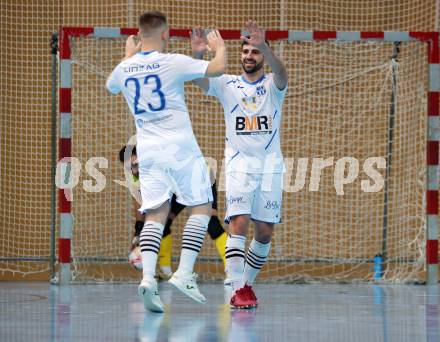 Futsal. FUTSAL versli.at Klagenfurt gegen FC Diamant Linz.  Matej Vidovic, Amel Beglerovic (Linz). Klagenfurt, 26.11.2023.
Foto: Kuess
www.qspictures.net
---
pressefotos, pressefotografie, kuess, qs, qspictures, sport, bild, bilder, bilddatenbank