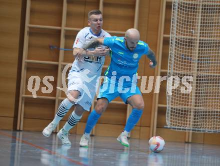 Futsal. FUTSAL versli.at Klagenfurt gegen FC Diamant Linz.  Said Djulic  (Klagenfurt), Amel Beglerovic (Linz). Klagenfurt, 26.11.2023.
Foto: Kuess
www.qspictures.net
---
pressefotos, pressefotografie, kuess, qs, qspictures, sport, bild, bilder, bilddatenbank