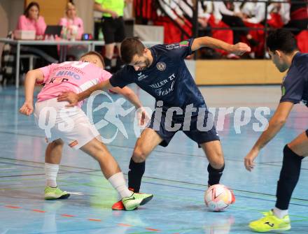 Futsal. Carinthia Flamengo Futsal Club gegen LPSV-Kaernten.   Smajl Delic (C.F.F.C),  Samir Nuhanovic  (LPSV). Klagenfurt, 26.11.2023.
Foto: Kuess
www.qspictures.net
---
pressefotos, pressefotografie, kuess, qs, qspictures, sport, bild, bilder, bilddatenbank