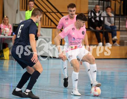 Futsal. Carinthia Flamengo Futsal Club gegen LPSV-Kaernten.  Timo Todor-Kostic  (C.F.F.C),    Senad Huseinbasic (LPSV). Klagenfurt, 26.11.2023.
Foto: Kuess
www.qspictures.net
---
pressefotos, pressefotografie, kuess, qs, qspictures, sport, bild, bilder, bilddatenbank