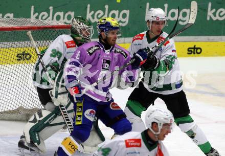 EBEL. Eishockey Bundesliga. EC VSV gegen HK Olimpija Ljubljana.  Kevin Hancock,  (VSV),     Miha Bericic (Ljubljana). Villach, am 28.11.2023
Foto: Kuess
www.qspictures.net
---
pressefotos, pressefotografie, kuess, qs, qspictures, sport, bild, bilder, bilddatenbank