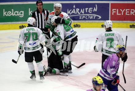 EBEL. Eishockey Bundesliga. EC VSV gegen HK Olimpija Ljubljana.   Torjubel Nik Simsic (Ljubljana). Villach, am 28.11.2023
Foto: Kuess
www.qspictures.net
---
pressefotos, pressefotografie, kuess, qs, qspictures, sport, bild, bilder, bilddatenbank