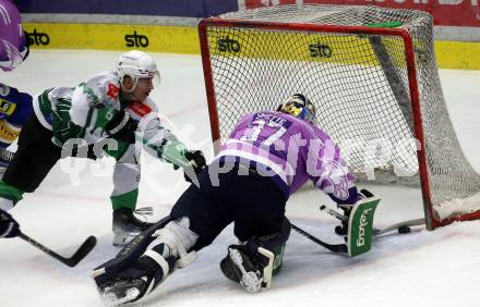 EBEL. Eishockey Bundesliga. EC VSV gegen HK Olimpija Ljubljana.  Rene Swette,   (VSV),    Miha Bericic (Ljubljana). Villach, am 28.11.2023
Foto: Kuess
www.qspictures.net
---
pressefotos, pressefotografie, kuess, qs, qspictures, sport, bild, bilder, bilddatenbank