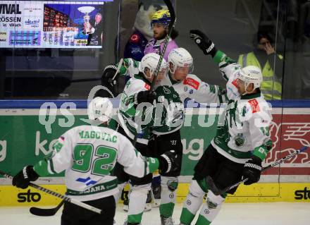 EBEL. Eishockey Bundesliga. EC VSV gegen HK Olimpija Ljubljana. Torjubel Ville Leskinen  (Ljubljana). Villach, am 28.11.2023
Foto: Kuess
www.qspictures.net
---
pressefotos, pressefotografie, kuess, qs, qspictures, sport, bild, bilder, bilddatenbank