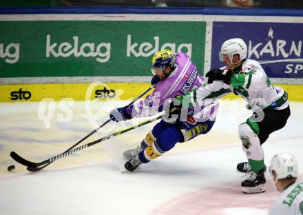 EBEL. Eishockey Bundesliga. EC VSV gegen HK Olimpija Ljubljana.  Andrew Desjardins,  (VSV),    Aljosa Crnovic  (Ljubljana). Villach, am 28.11.2023
Foto: Kuess
www.qspictures.net
---
pressefotos, pressefotografie, kuess, qs, qspictures, sport, bild, bilder, bilddatenbank