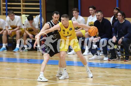 Basketball 2. Bundesliga. Woerthersee Piraten gegen Vienna United. Jernej Andolsek Heine (Piraten), Mathias Diemer  (Vienna United). Klagenfurt, am 8.12.2023.
Foto: Kuess
---
pressefotos, pressefotografie, kuess, qs, qspictures, sport, bild, bilder, bilddatenbank