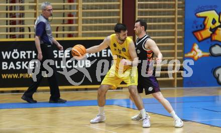 Basketball 2. Bundesliga. Woerthersee Piraten gegen Vienna United. Marin Sliskovic (Piraten), Mathias Diemer (Vienna United). . Klagenfurt, am 8.12.2023.
Foto: Kuess
---
pressefotos, pressefotografie, kuess, qs, qspictures, sport, bild, bilder, bilddatenbank