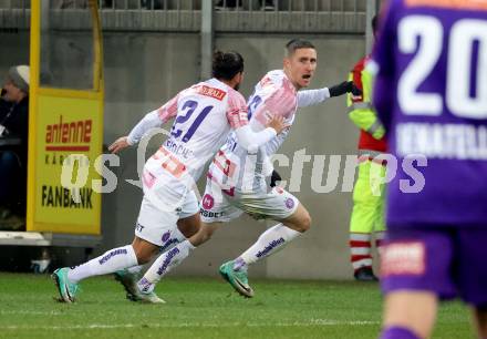 Fussball Bundesliga. SK Austria Klagenfurt gegen FK Austria Wien.  Torjubel Reinhold Ranftl  (Wien).  Klagenfurt, am 9.12.2023.
Foto: Kuess
---
pressefotos, pressefotografie, kuess, qs, qspictures, sport, bild, bilder, bilddatenbank