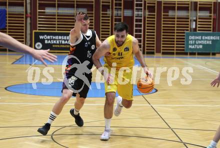 Basketball 2. Bundesliga. Woerthersee Piraten gegen Vienna United. Marin Sliskovic (Piraten), Jakub Kotala (Vienna United).  Klagenfurt, am 8.12.2023.
Foto: Kuess
---
pressefotos, pressefotografie, kuess, qs, qspictures, sport, bild, bilder, bilddatenbank