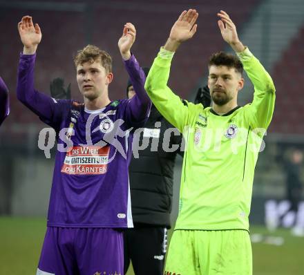 Fussball. Bundesliga. SK Austria Klagenfurt gegen Austria Wien.  Nicolas Binder, Phillip Menzel   (Austria Klagenfurt). Klagenfurt, 9.12.2023.
Foto: Kuess
---
pressefotos, pressefotografie, kuess, qs, qspictures, sport, bild, bilder, bilddatenbank