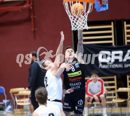 Basketball 2. Liga 2023/2024. Grunddurchgang 12. Runde.  KOS gegen Mattersburg Rocks.    Tim Huber (KOS),   Petar Zivkovic (Mattersburg Rocks). Klagenfurt, am 16.12.12023.
Foto: Kuess
www.qspictures.net
---
pressefotos, pressefotografie, kuess, qs, qspictures, sport, bild, bilder, bilddatenbank