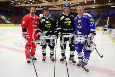 Eishockey Legenden Turnier.   Thomas Koch, Peter Znenahlik, Andreas Herzog, Stefan Koubek. Villach, am 16.12.2023.
Foto: Kuess

---
pressefotos, pressefotografie, kuess, qs, qspictures, sport, bild, bilder, bilddatenbank