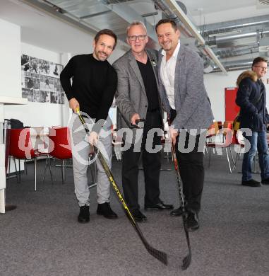 Eishockey. Legenden Turnier. Pressekonferenz.  Thomas Koch, Ralph Schader, Otto Konrad . KLagenfurt, am 6.12.2023.
Foto: Kuess
---
pressefotos, pressefotografie, kuess, qs, qspictures, sport, bild, bilder, bilddatenbank