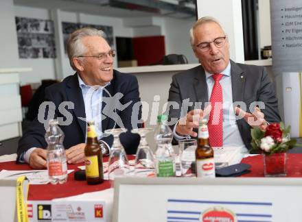 Eishockey. Legenden Turnier. Pressekonferenz.  Dieter Kalt, Alois Schloder . KLagenfurt, am 6.12.2023.
Foto: Kuess
---
pressefotos, pressefotografie, kuess, qs, qspictures, sport, bild, bilder, bilddatenbank