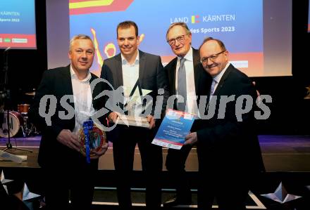 Nacht des Sports. Sportgala. Kaernten Sportler des Jahres 2023.   Fritz Strobl, Markus Salcher, Franz KLammer, Helmut Petschar . Velden, am 23.12.2023.
Foto: Kuess
www.qspictures.net
---
pressefotos, pressefotografie, kuess, qs, qspictures, sport, bild, bilder, bilddatenbank