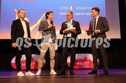 Nacht des Sports. Sportgala. Kaernten Sportler des Jahres 2023.   Klaus Mittterdorfer, Claudio Trevisan, Franz Klammer, Johannes Orasche . Velden, am 23.12.2023.
Foto: Kuess
www.qspictures.net
---
pressefotos, pressefotografie, kuess, qs, qspictures, sport, bild, bilder, bilddatenbank